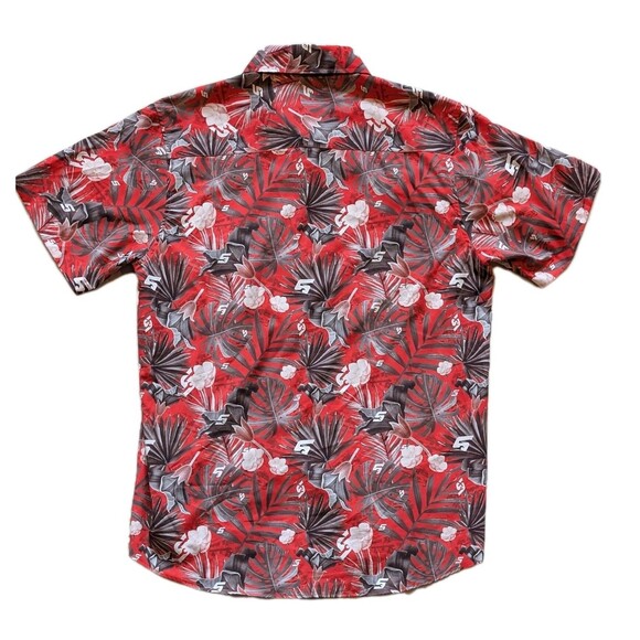 DIXXON Limited Edition Snap On Tools Hawaiian Shirt Men's LARGE Red Floral. - Picture 2 of 11